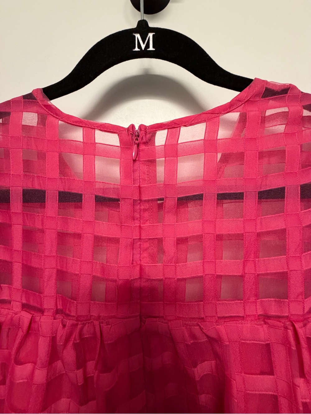 English Factory Pink Gridded Puff Sleeve Dress - Picture 5 of 5